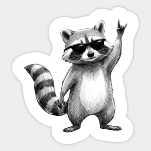 Rock On Raccoon, Animal Lovers Gift Sticker